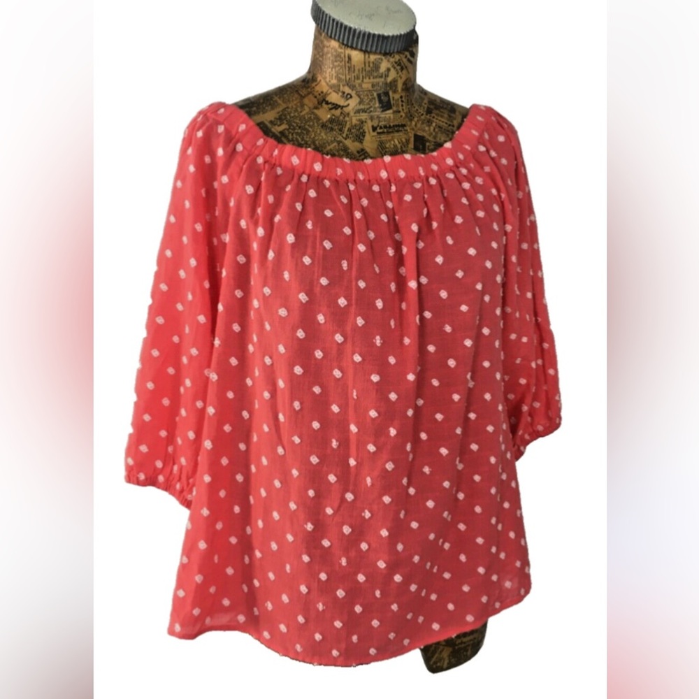 H&M Women’s Polka Dot•Pullon•Off the Shoulder Blouse•Size 6•NWT